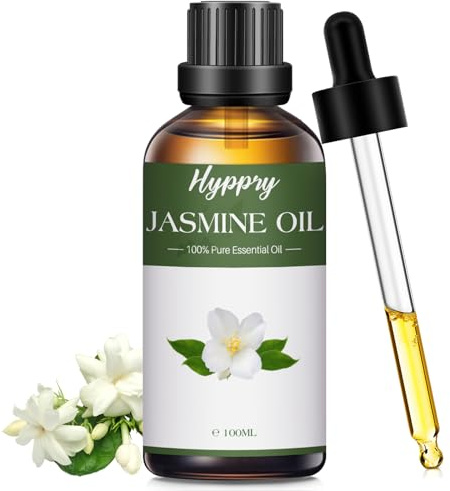 Hyppry 100ml Jasmine Essential Oil 100% Pure Natural Jasmine Oil for Diffusers for Home, Aromatherapy, Perfume, Candle Making, Skin & Hair Care