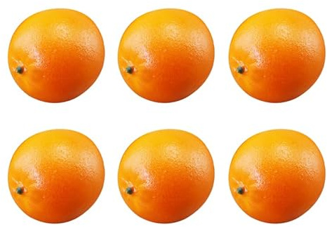 Amosfun 6 Piezas Suministros para Juegos De Simulación Accesorio De Foto Color Naranja Simulación De Naranja Fondo Naranja Decoración Relleno De Jarrón Modelo Artificial