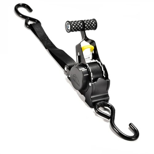 Cinghie di Tensionamento a Cricchetto Automatiche,Cinghie di serraggio automatiche, autoavvolgenti con ganci, avvolgenti automatici a cricchetto, 3,3 metri con Ganci a S Avvolgitore Automatico