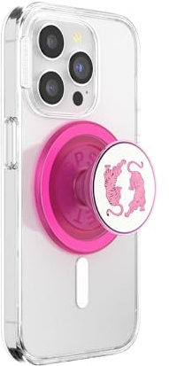 PopSockets Phone Grip for MagSafe with Kickstand, Magnetic Stand, Swappable Top, Secure Hold for iPhone MagSafe Cases, Phone & Tablet Grip - Enamel Le Tigre Boca