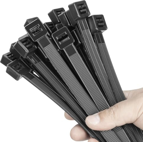 Eletoo 18 Inch Black Zip Ties Heavy Duty 100 Pack Long Cable Ties, 300 LBS Ultra Strong Tensile Strength, Self-Locking UV Resistant for Indoor and Outdoor Use