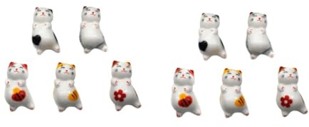 TOPBATHY 2 Ensembles Étagère Baguettes Chat Porte-cuillère Couvercle Repose-cuillère Support Couteaux Support Tableau Table À Manger Repose-Couverts Porte-cuillères Céramique 5 Pièces * 2