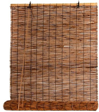 Bambusrollo Sonnenschutz Aussen Bambus Rollo wasserdichte Sichtschutz mit Lifter für Balkon Terrasse Garten 50 70 90 110 130 150 170 180cm