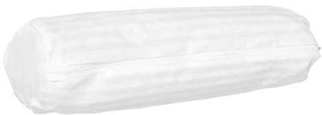 IMIKEYA Federa per Cuscino Cilindrico per Letto, Copricuscino Rotondo Bianco, Cerniera Nascosta, Traspirante e Lavabile