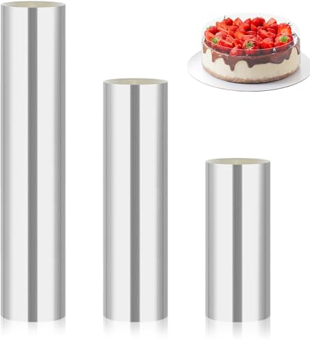 AiQInu Tortenrandfolie Wiederverwendbare 3 Rollen, 10cm/15cm/20cm Hochx10m，Transparent Acetat Rolle, Acetat Kuchenstreifen, Acetat Rolle für Tortendeko Schokolade Mousse Kuchen Dessertringe
