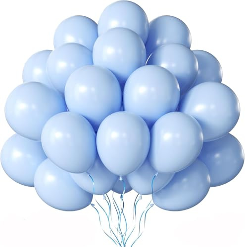 Luftballons Pastell Blau,100 Stück Pastell Blau Ballons,12 Zoll Latex Luftballons Geburtstag,Luftballon Partydeko Geburtstags Hochzeits Festival Jahrestag Deko