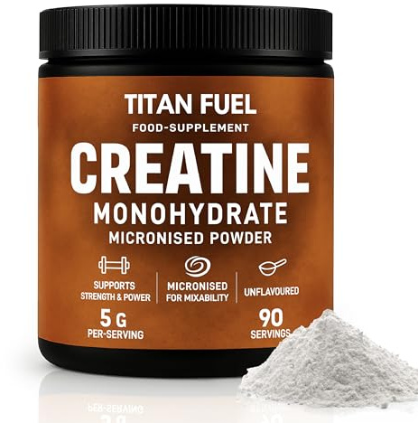 Micronised Creatine Monohydrate Powder 500g – 100% Pure Creatine, 5g Daily Dose, Easy Mix, Unflavoured, Lab Tested, Gym Supplement for Strength & Performance