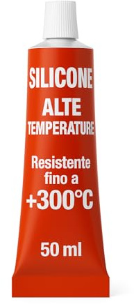 Silicone Alte Temperature 50 ml – Resistente fino a 300°C – Sigillante Universale per Guarnizioni, Stufe, Forni, Caminetti, Auto e Moto – LEMAG SRL