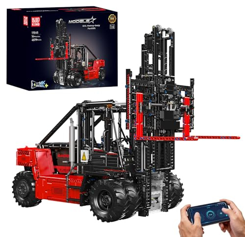 Mould King 17045 Technique Chariot élévateur lourd, kit de modélisation de camion pour adultes à l'échelle 1:6 avec détails authentiques, RC contrôlé par application avec Control+ (4579 pièces)
