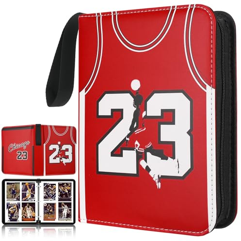 HBK Carpeta de tarjetas de baloncesto con 400 bolsillos, soporte impermeable para tarjetas deportivas con 50 hojas extraíbles, funda de álbum de tarjetas coleccionables de 3 anillos para