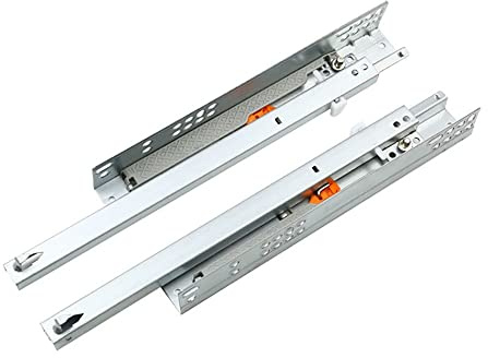 Guide nascoste per cassetti scorrevoli 2 scorrevoli per cassetti, scorrevoli per cassetti in metallo con chiusura ammortizzata, guide per cassetti nascoste con estensione parziale, guide per cassetti