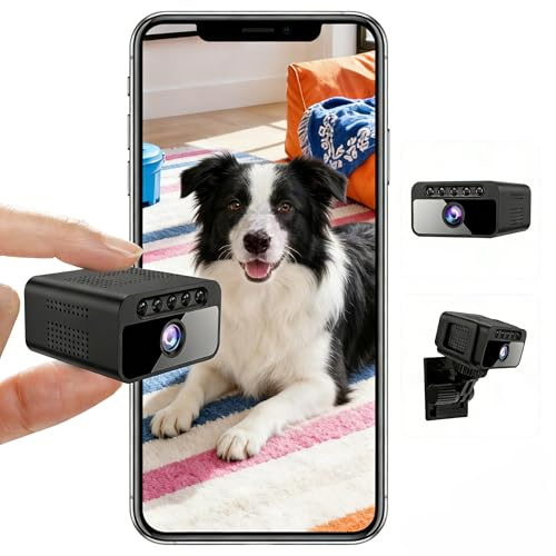 AOBOCAM Cámara Oculta 4K WiFi Interior/Exterior – Mini Cámara Espía con Visión Nocturna y Detección de Movimiento, App Gratuita iOS/Android, Vigilancia para Casa, Oficina, Coche, 2.4GHz (W06)