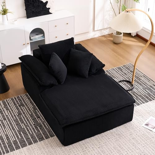 Generisk ramlös relaxsoffa av manchestertyg 177 x 122 x 92 cm, ingen montering krävs, ergonomisk med 32 cm breda armstöd för vardagsrum, sovrum och läshörn