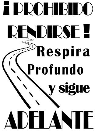Frase Vinilo 'Prohibido Rendirse' - Decorativo Motivador para Pared y Habitaciones - DC-16129 (30x20cm)