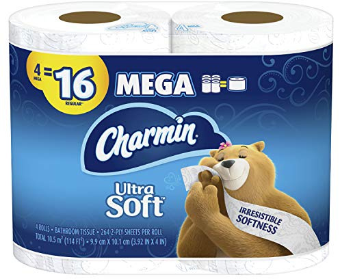 Charmin Ultra Soft Toilet Paper, 4 Mega Rolls