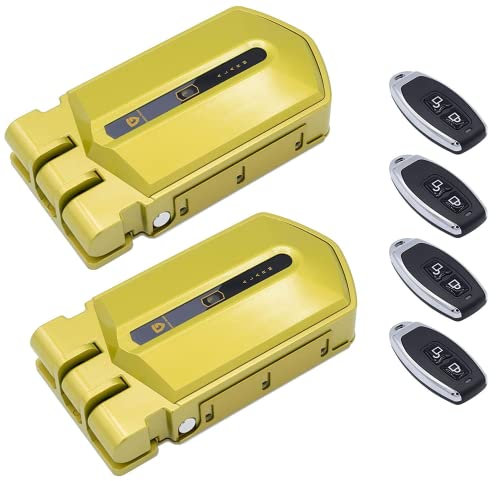 Duo Cerraduras inteligente Invisibles Golden Shield Alarm 95db con 4 mandos incopiables, Ideales para viviendas, trasteros, furgonetas...