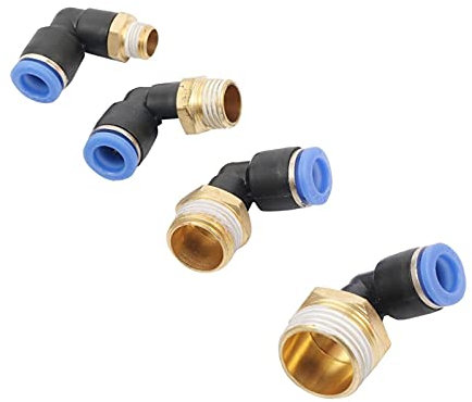 Spray Water Connection Brass 6 Mm 8 Mm Outer Diameter Outer Diameter Hose Interface 1/8 1/4 3/8 1/2 External Thread L-Shaped Water Connector Pneumatic Pipe Elbow 3Pcs (Color : 8mm 1I8 inch)