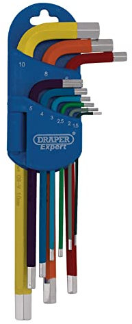 Draper 04905 Metric Multicolour Long Arm Hex Key Set (9 Piece)