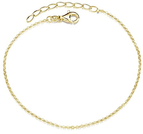 Materia Armband Sterling Silber 925 Damen Gold Armkette SA-124-Gold