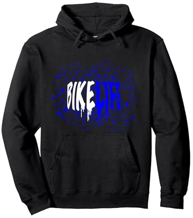 BikeLife Drip Blu Caratteri Felpa con Cappuccio