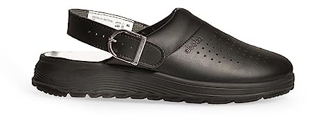 ABEBA 877030 - Unisex Schuhe - ACTIVE Clog SRC - Perforiertes Design - EU 38 - Schwarz - Futtermaterial: Stoff - Mit Schnallenverschluss