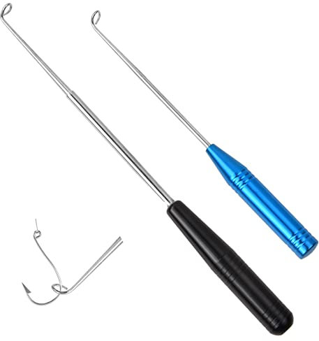 2 Stück Angelhaken Entferner, Edelstahl Tragbarer Angelhaken Entferner Aushaken, Edelstahl Angeln Aushaken Disgorger, Haken Entferner Angeln, mit Aufbewahrungsrohr