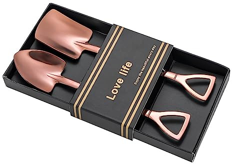 2pcs Big Shovel Spoons for Desserts Watermelon Grapefruit Cake Ice Cream Shovel Spoon Set for 2 Rose Gold Spoons for Party Kitchen Apartment Lunch Shovel Coffee Tea Spoon Gifts for Tea Coffee Lovers