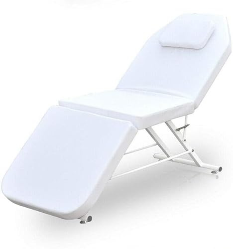 AOAPUMM Massageliege 3 Zonen Klappbares Kosmetikliege Spaliege SPA Salon Schönheit Massagetisch Bett Massagebank Dreifach Gefaltetes Kosmetikbett Tragbare 182cm, Tragfähigkeit 220-250 kg (Weiß)