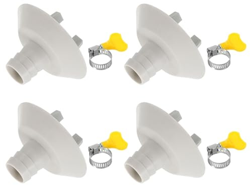 PATIKIL Conector de Manguera de Desagüe para Aire Acondicionado de 25mm, 4 Piezas Conector Universal de Salida de Drenaje con Abrazadera para Unidad de Aire Acondicionado, Estilo Blanco 3 | Conector Universal de Salida de Drenaje con Abrazadera para Unidad de Aire Acondicionado