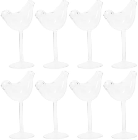 MAGICLULU 2 Set 4 Pezzi Bicchieri da Cocktail a Forma di Uccello in Vetro Trasparente Riutilizzabili per Casa e Bar