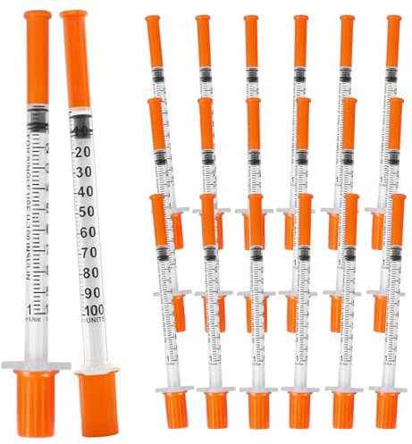 20 siringhe per tubi di plastica multiuso da 1 ml, in plastica, confezionate singolarmente