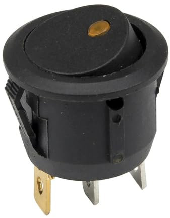 Interrupteur à Bascule 10pcs / lot KCD1-102N2-5 perforé diamètre 20 mm 3 Broches on - Off Interrupteur à Bascule Rond avec lumière KCD1-105N 220V 12V(Yellow,220V Yellow Ray)