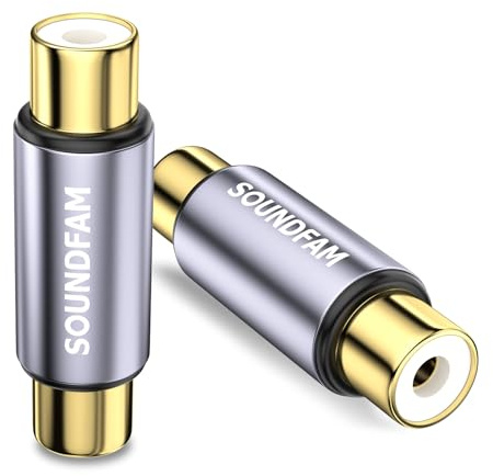 SOUNDFAM RCA Coupler Female to Female Connector Audio Video Adapter - 2Pcs, Grey