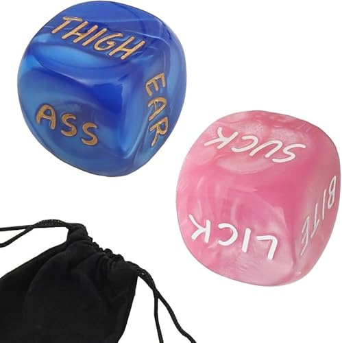 AJOHBM (rosa + blu Set di dadi, divertente gioco di dadi per coppie, 36 modi di giocare -D21Y11