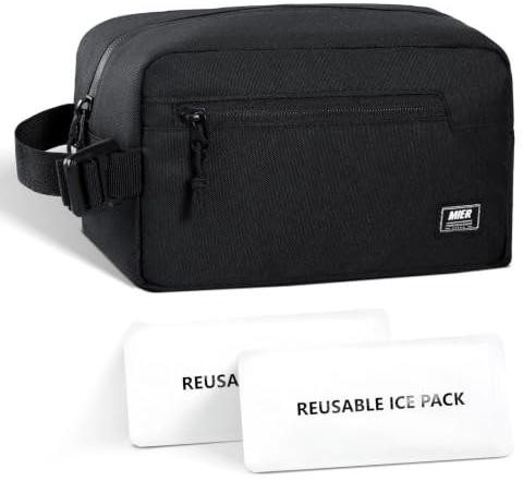 MIER gefrierbare Kühltasche klein 3L, Lunchbag, Snackbox, Schwarz | PEVA-Innenfutter, BPA-frei und leicht zu reinigen, breite Öffnung für Brotdose, Snackbox und Getränke