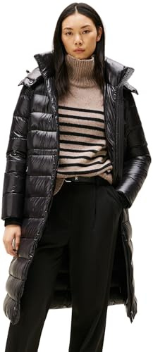 Tommy Hilfiger Abrigo acolchado Mujer Gloss Down Waist Maxi con cuello alto, Negro (Black), XL