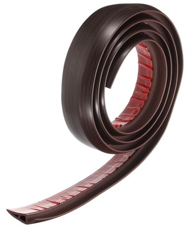 QUARKZMAN Bande de Transition de Sol 2 6.56ft en Pvc Auto-Adhésif pour Tapis vers Carrelage avec Bordure de Transition Peel And Stick pour Sols Inégaux Hauteur 10mm, Noir Rouge