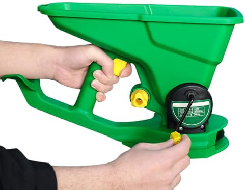 Green Farm Seeder | Hand Crank Seeder | Grass Seed Dispenser | Yard Sower| Hand Fertilizer Spreader | Portable Broadcast Spreader | Lawn Hand Spreaders | Fertilizer Spreader Garden Seeder For Grass Fe