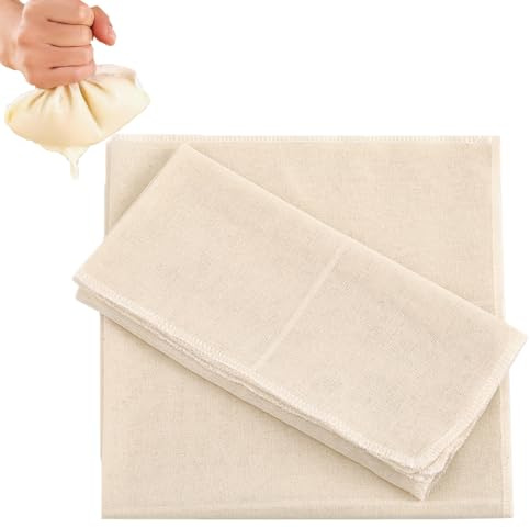 BeoTnp 5 Pcs Cheese Cloths for Straining, Muslin Cloths for Cooking, Reusable and Washable Cheese Cloths for Straining, Muslim Cloth for Cooking, Baking, Juicing, Cheese Making(50X50cm)