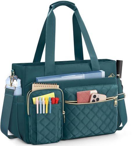 SDYSM Teacher Tote Bag 15.6 inch Laptop Bag Work Bags for Women Nurse Tote Professional Computer Messenger Shoulder Bags Laptop Briefcase for Office, College, Nursing, Dark Green