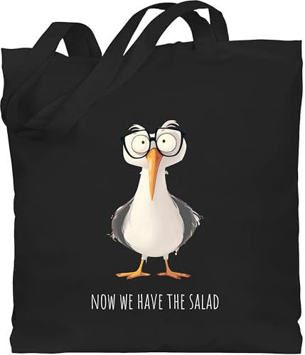 Shirtracer - Baumwolltasche - Statement - Taschen - Now we have the salad Möwe I Jetzt haben wir den Salat Geschenk mit Spruch lustig I Lustige Sprüche lustig
