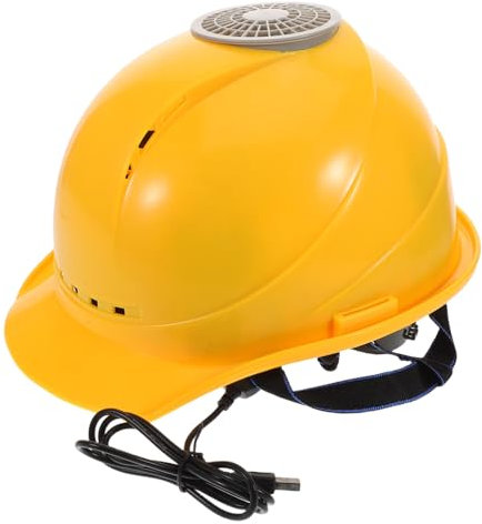 TOPBATHY Elmetto Sicurezza con Ventilatore USB Caschetto Antinfortunistico Ventilato per Lavoro Esterno Protezione Solare e Resistente AI Detriti Raffreddamento per Giornate Calde