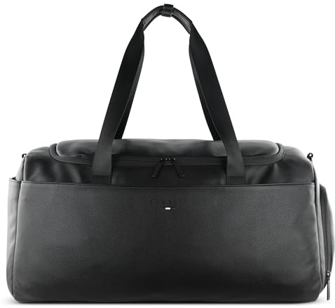 bugatti Rico Reisetasche aus Kunstleder mit extra Schuhfach, Weekender mit ca. 40L, schwarz