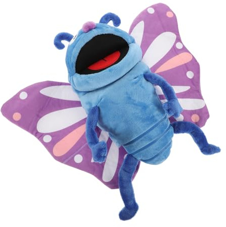 FUNNETOYU Plüsch Schmetterlings Handpuppe Für Kinder Weich Wiederverwendbar Interaktives Puppenspielzeug Für Geschichten Und Frühkindliche