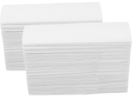 ZUNOXAZ 2er Pack Pack Hotel Papierhandtücher Hohe Saugfähigkeit Weiche Falthandtücher für Restaurant Bad Toilettenpapierspender Geeignet