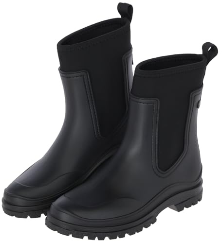RL24 - Gummistiefeletten von Covalliero – Regenstiefeletten für Stall & Alltag – Gummistiefel Damen halbhoch – Pull-On Regenschuhe – wasserdichte Rain Boots in Schwarz – Gr. 36-41