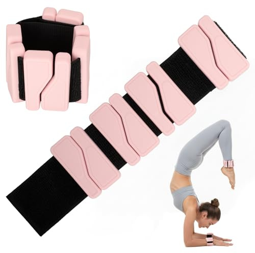 Romon Gewichtsmanschetten 2er Pack 450g pro Stück Abnehmbar &Verstellbar | Tragbare für Fuß oder Handgelenk für Krafttraining und Cardio Rosa