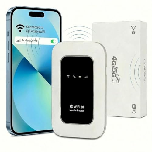 Routeur 4G SIM Portable, Pocket WiFi Portable,MiFi 4G LTE CAT4 300Mbps, Batterie Rechargeable 2100mAh(12h Autonomie), USB-C, WPA3, Compatible avec Nano SIM Carte, Plug et Play