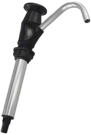 Whychstore Pompe à eau manuelle auto-amorçante en alliage d'aluminium pour camping remorque camping-car extensible 27 à 40 cm Noir