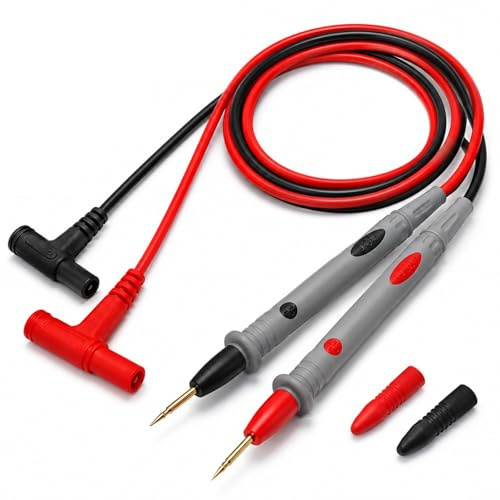 DCYQAIN Silicone Multimeter Test Leads Kit, 20A Gold-Plated Probes Electrical Testing Leads, 4mm Banana Plugs for Digital Multimeters Clamp Meters
